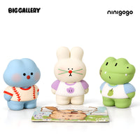 BigGallery x Ninigogo Happy Day Series blind box figures collection on white background featuring three cute collectible character toys