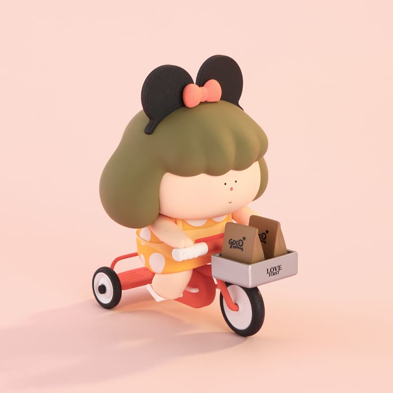 Biggallery Someone Loves You Series blind box figure riding bike with cute delivery scene