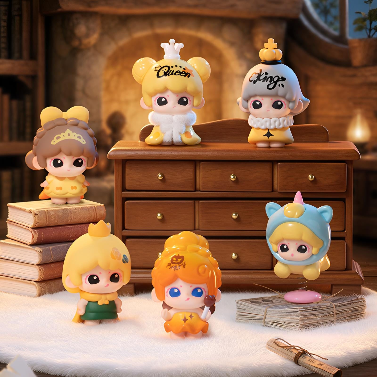 Black Fairy Tales Series Mini Blind Box fantasy world display with magical characters and designer toy figures