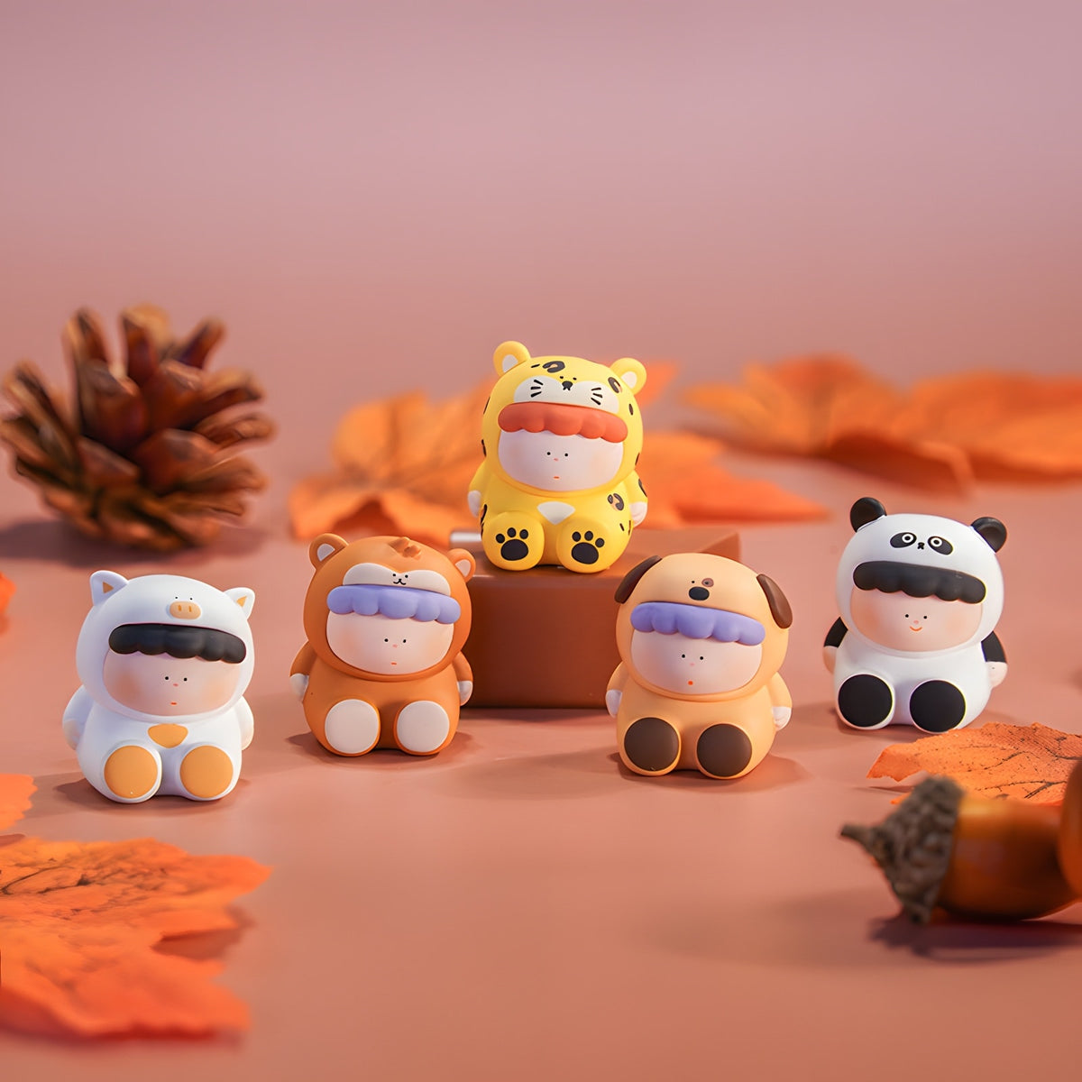 Curious Baby Series Blind Box metallic animal figures featuring panda, cat, tiger and bear designs by BigGallery