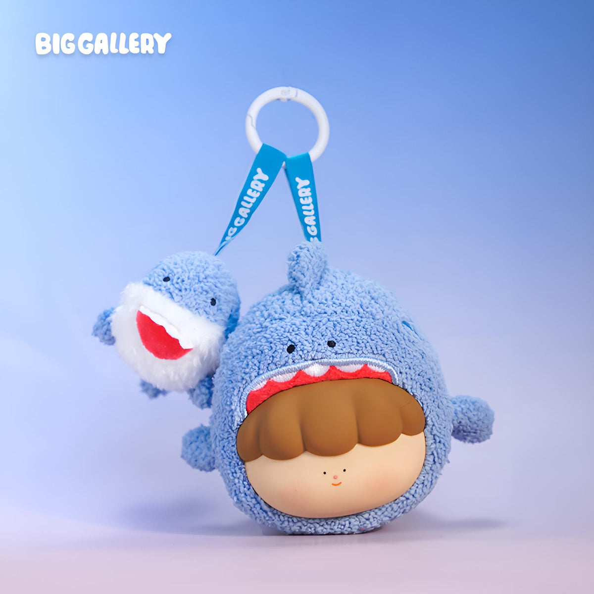 Fluffy Shark Plush Charm with a cute shark design