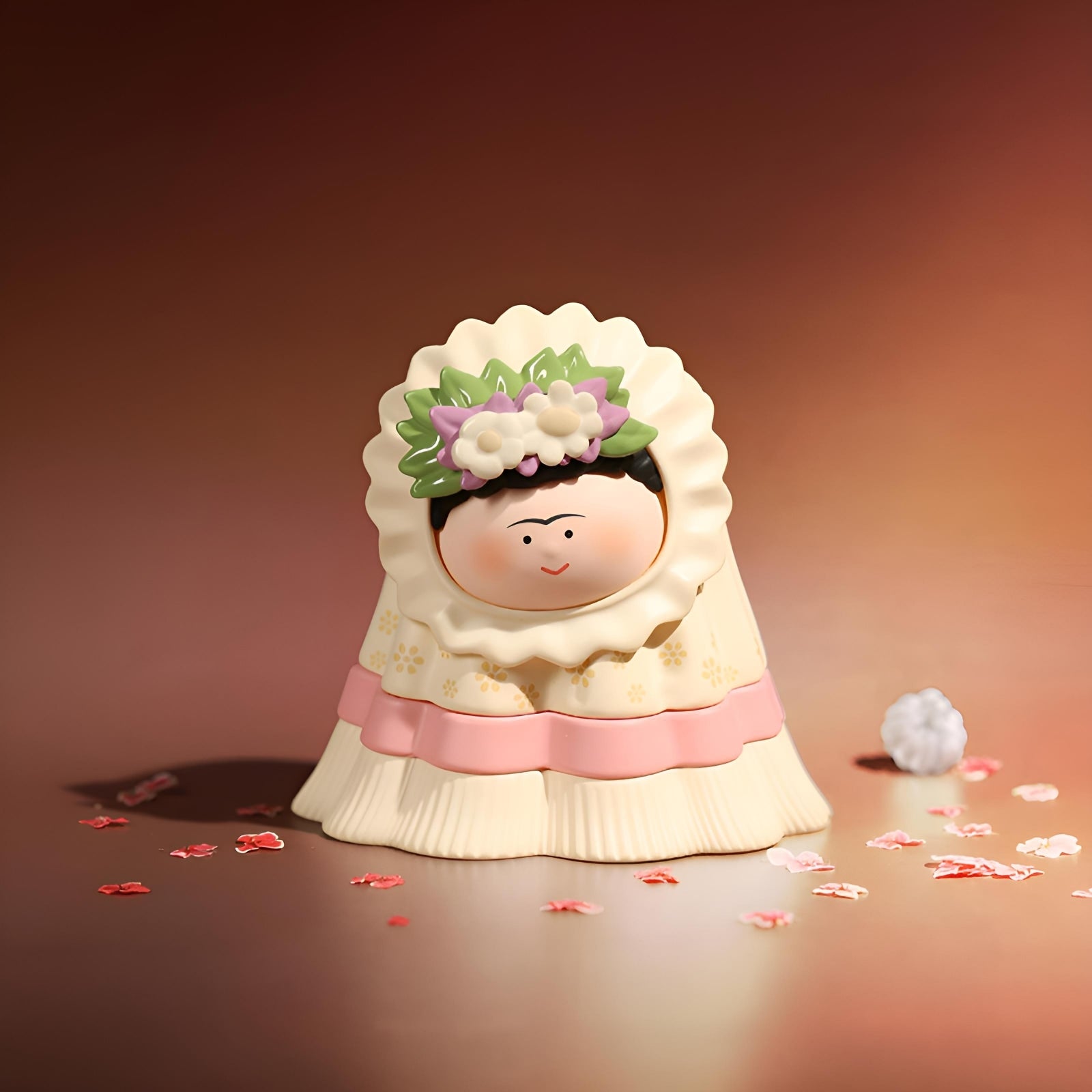 Frida’s Sacred Wedding figure from The Great Artist Series – East Meets West Blind Box, a floral art-inspired collectible by BigGallery