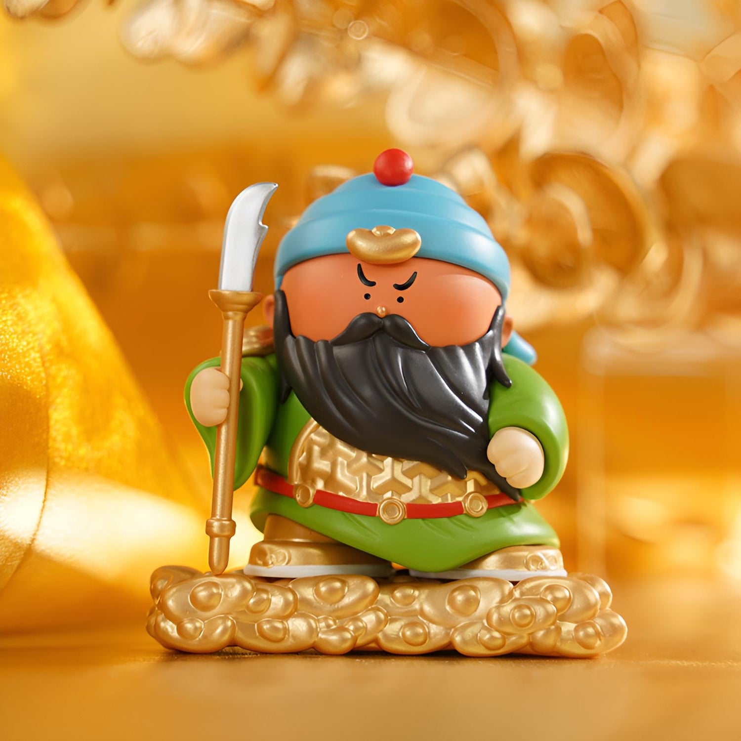 Guan Yu figure from the GODS OF WEALTH Series Blind Box by BigGallery collectible designer art toy inspired by prosperity and protection