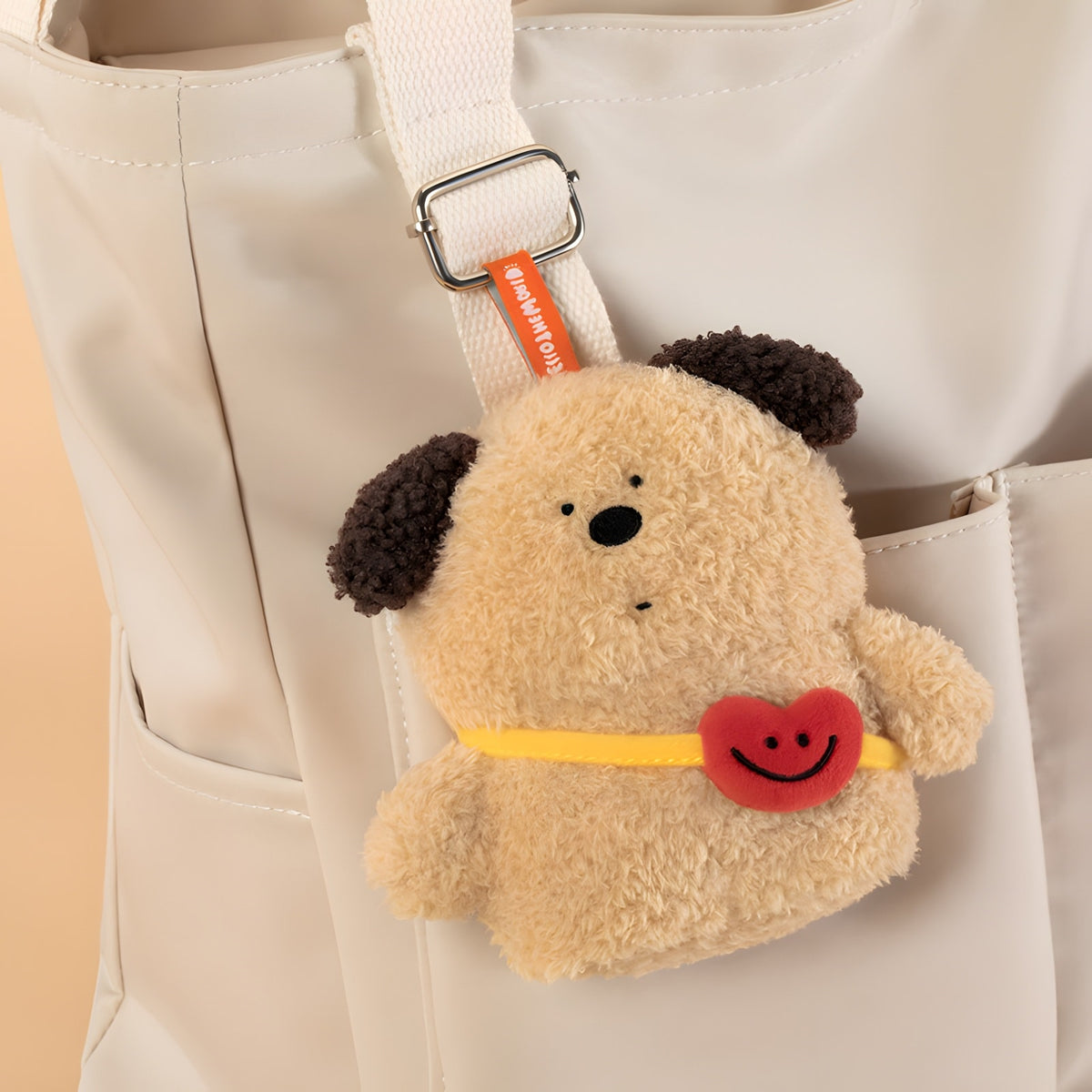 Hello The World series plush dog figure with detachable pouch detail, soft collectible blind box toy