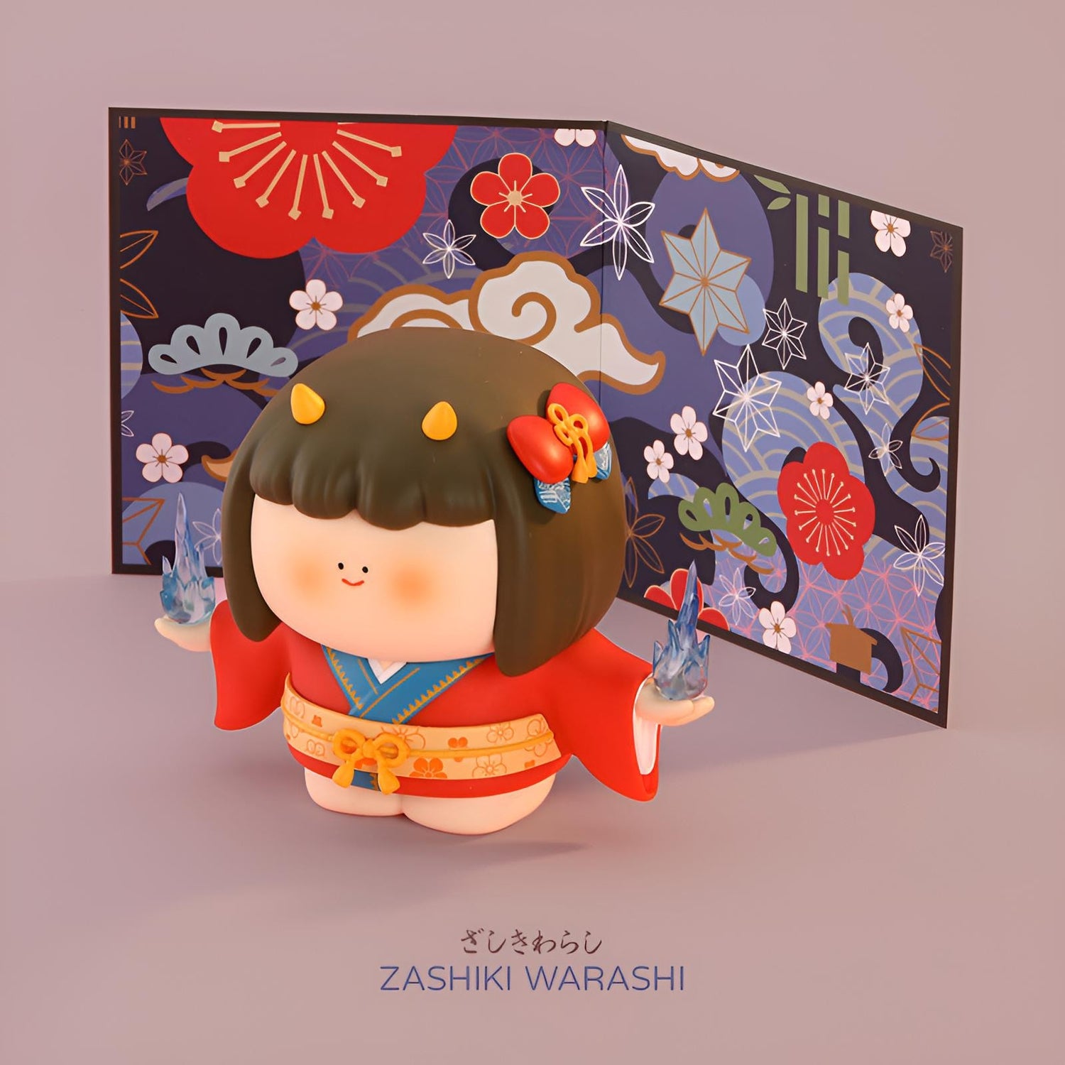 Hundred Demons Parade Series Kappa collectible figure front view with traditional Japanese design by BigGallery