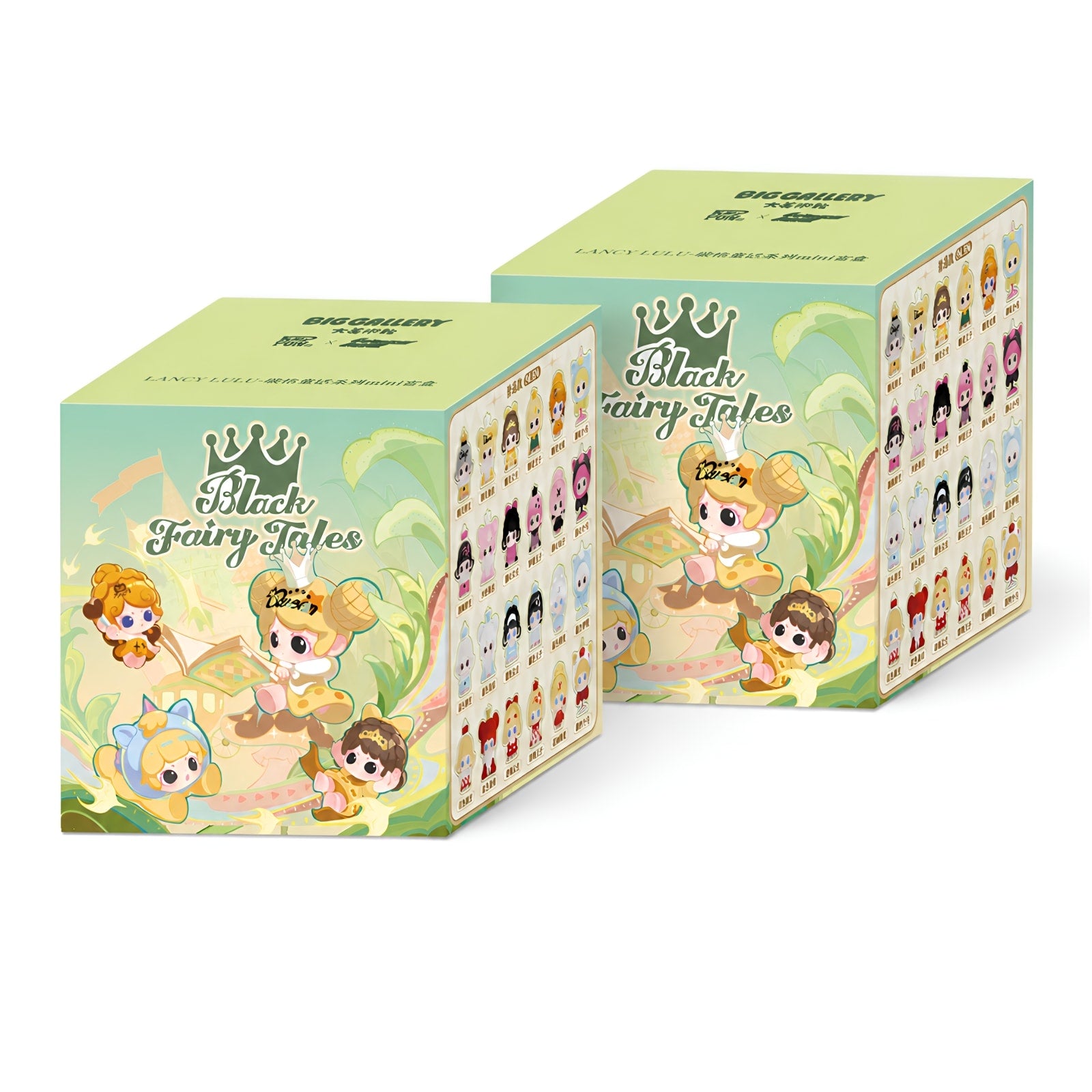 LANCY LULU Black Fairy Tales Series Mini Blind Box 2 pack packaging design