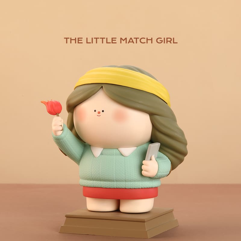 Little Match Girl figure holding flower from Metropolis Fairy Tales blind box series