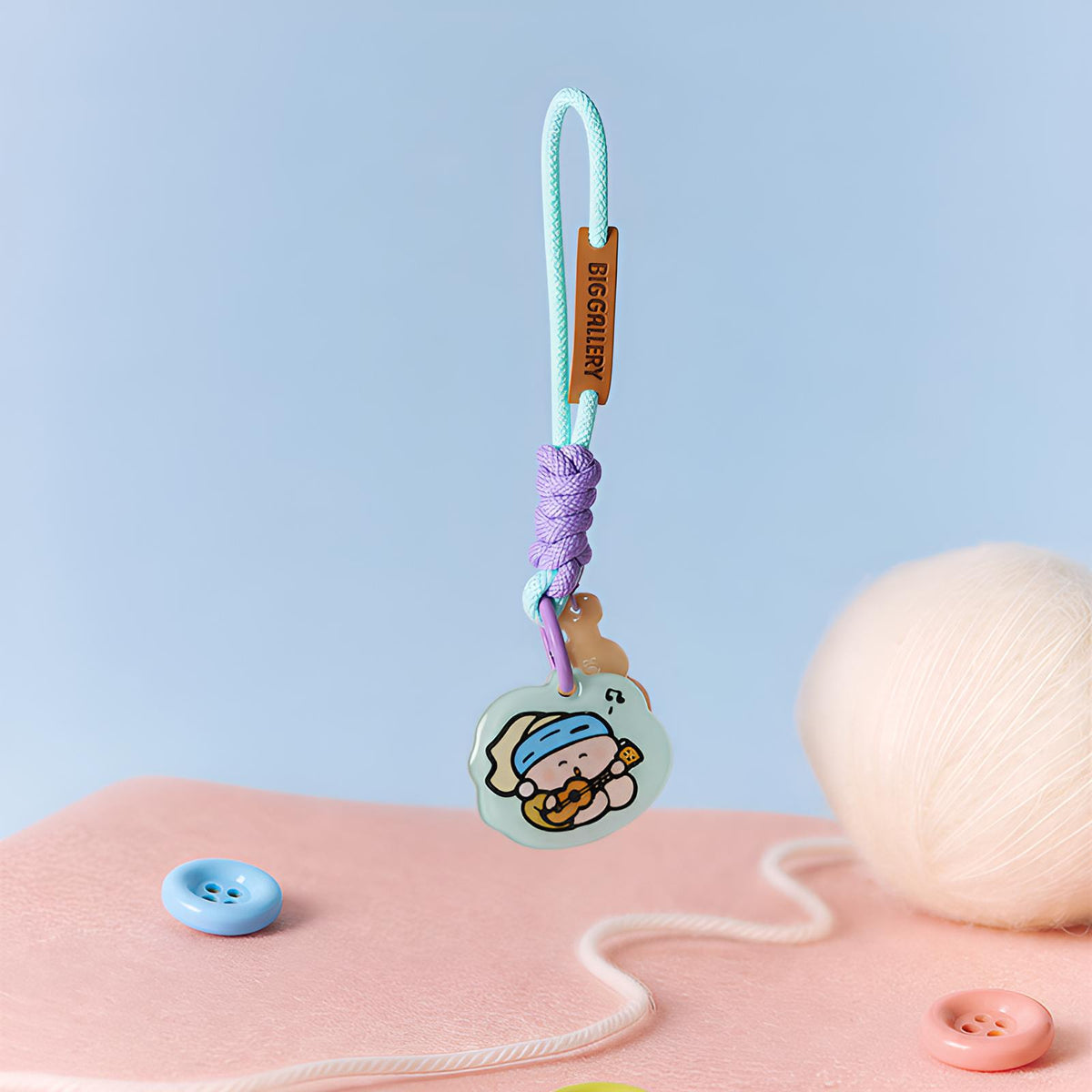 Pearl Maiden Phone Strap Blind Box single phone strap display with soft cord, acrylic charm, and cute Pearl Maiden artwork