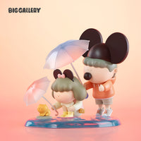 Someone Loves You – Rainy Day collectible figure showing two cute characters with umbrella, designer toy by BigGallery