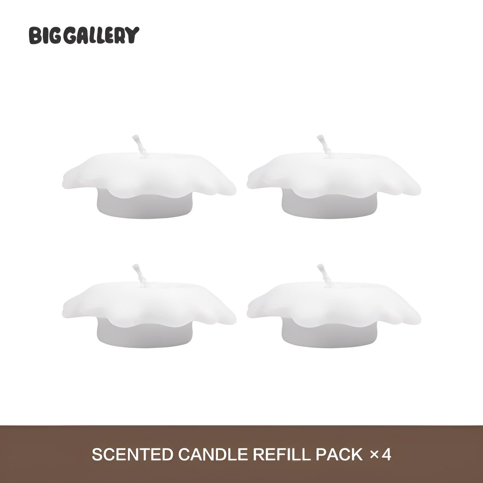 Scented Candle Refill Pack for Stay Warm, My Friend Snowman Candle Holder Set with 4 refill candles