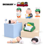 Complete collectible figures set from Thank Goodness for Cats Series Blind Box by BigGallery and Matsuyoda, featuring cute cat-themed designer toys
