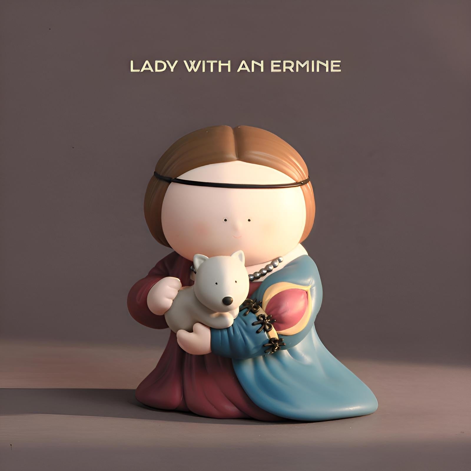 Lady with an Ermine figure from The Great Artist Figures Season 3, collectible art figure inspired by Leonardo da Vinci painting