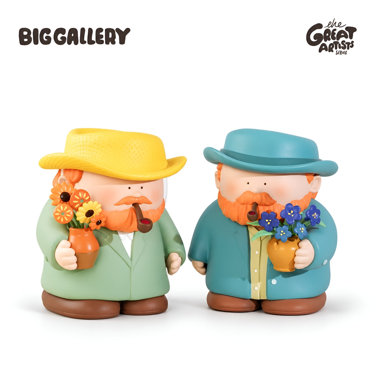 Van Gogh Irises and Sunflowers collectible figure set from The Great Artists Series by BigGallery, featuring art-inspired designer toys