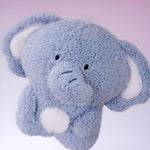 Asian Elephant plush figure from Treasure Animals Series Blind Box, soft blue collectible animal plush