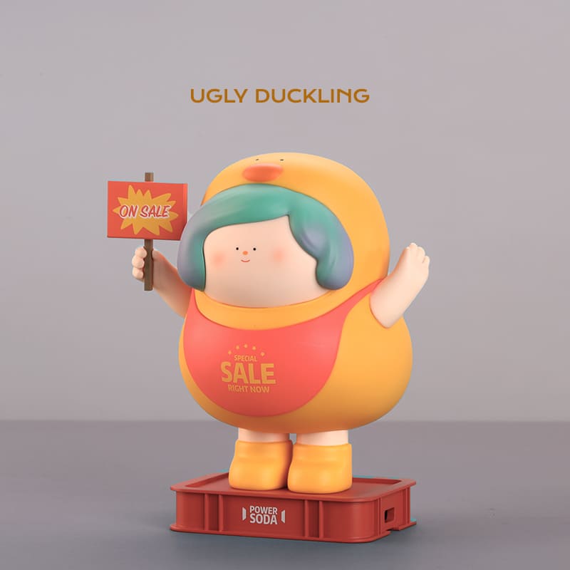 Ugly Duckling figure with sale sign from Metropolis Fairy Tales blind box series