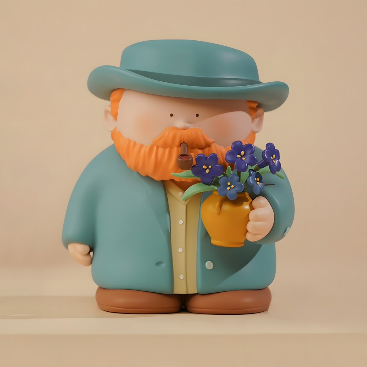 Van Gogh & Irises collectible vinyl art figure holding blue iris flowers by BigGallery