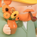 Close-up sunflower bouquet detail on Van Gogh & Sunflowers designer art figure by BigGallery